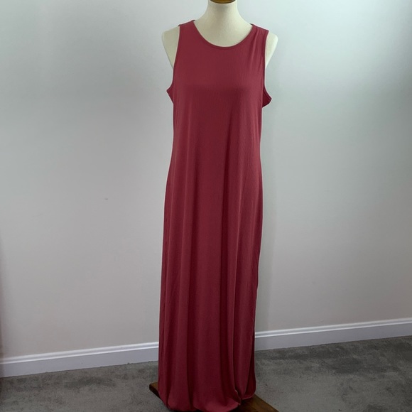 Pink Rose Dresses Nwt Pink Rose Ribbed Maxi Dress With Side Slits L